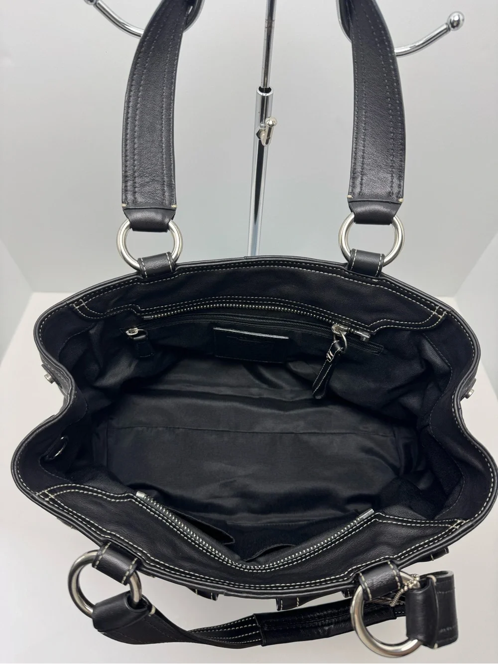 Coach Soho Black Leather Double Buckle Pocket Shoulder Bag-F08A09 -Y2K